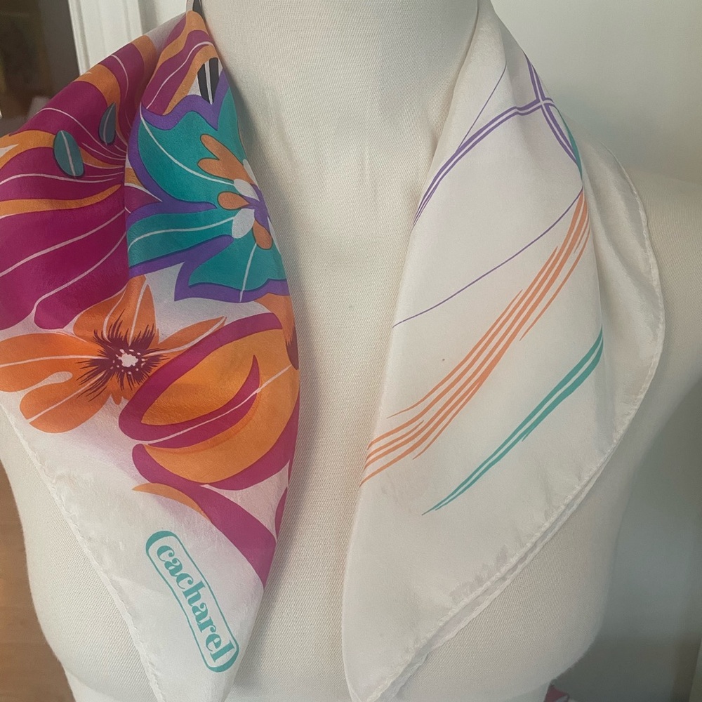 Cacharel Silk Scarf Flower Power Vintage 1970’s